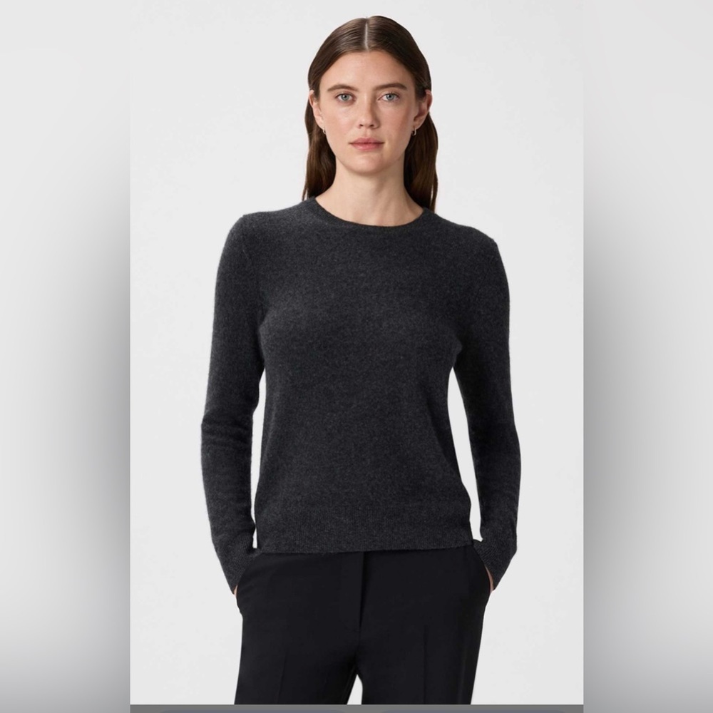Quince Mongolian Cashmere Crewneck Sweater Charcoal Grey M